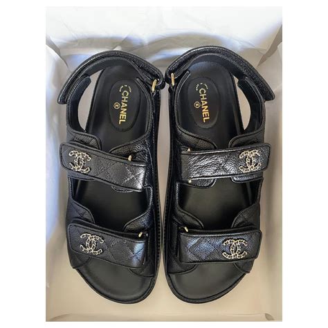 black chanel dad sandald|chanel kid sandals.